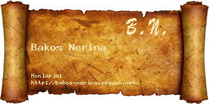 Bakos Nerina névjegykártya